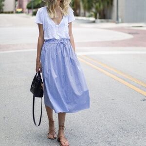 notPERFECTLINEN midi Light Blue A-Line Skirt